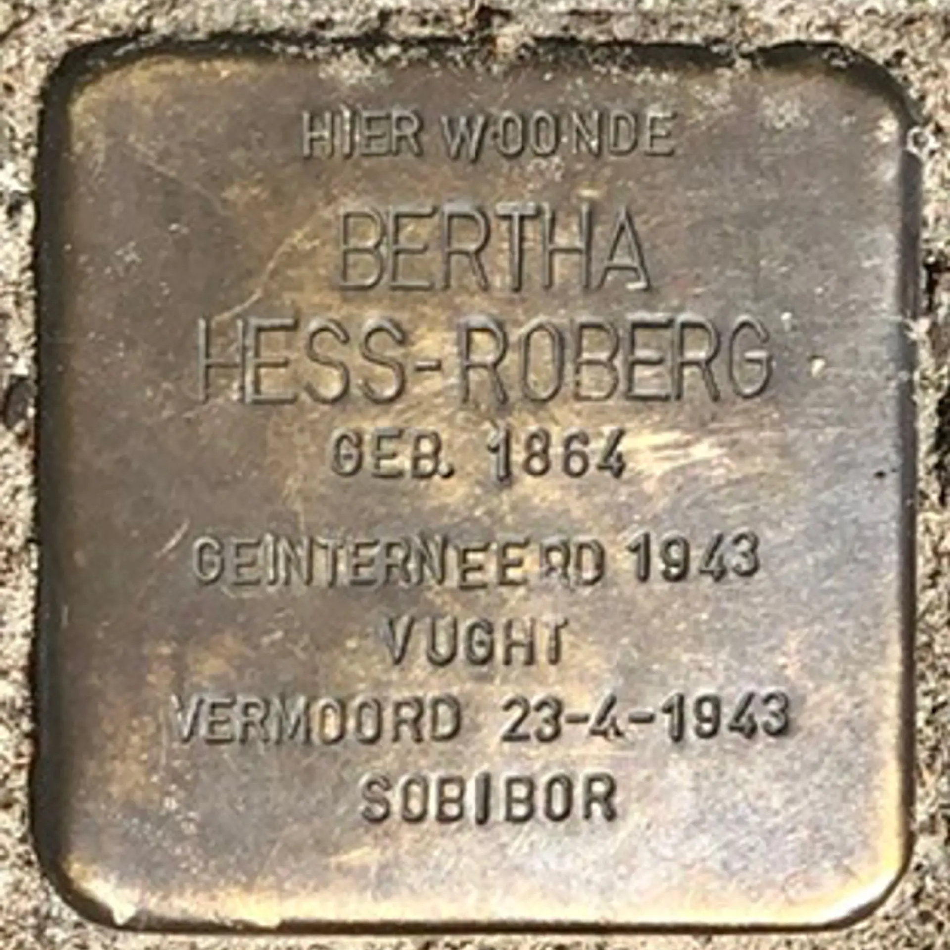 Struikelsteen voor Bertha Hess-Roberg