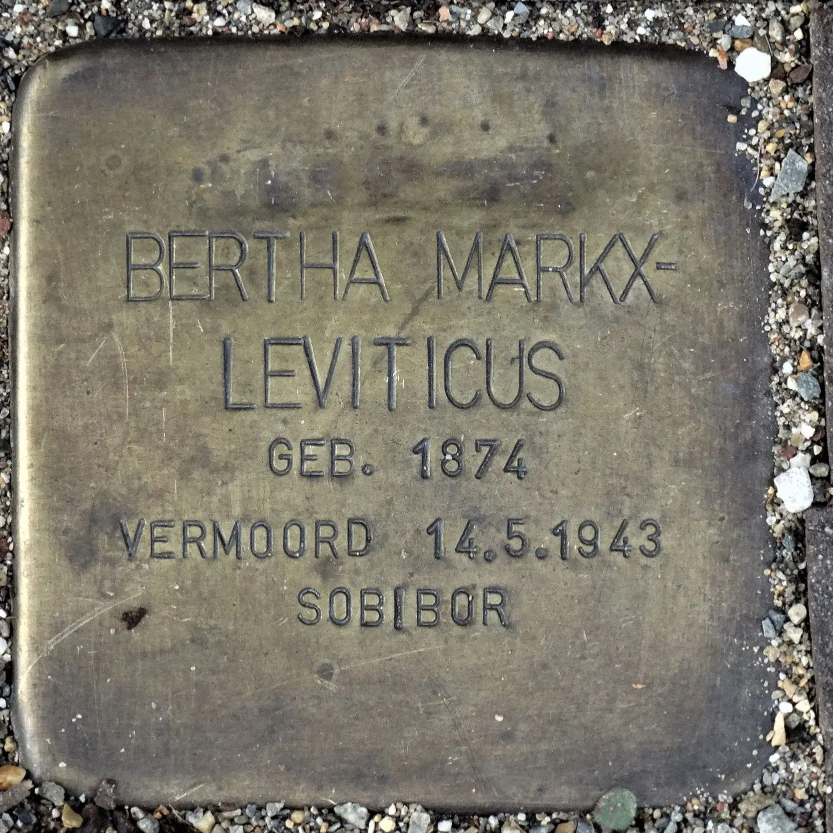 Struikelsteen voor Bertha Markx-Leviticus