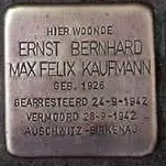 Struikelsteen voor Ernst Bernhard Max Felix Kaufmann