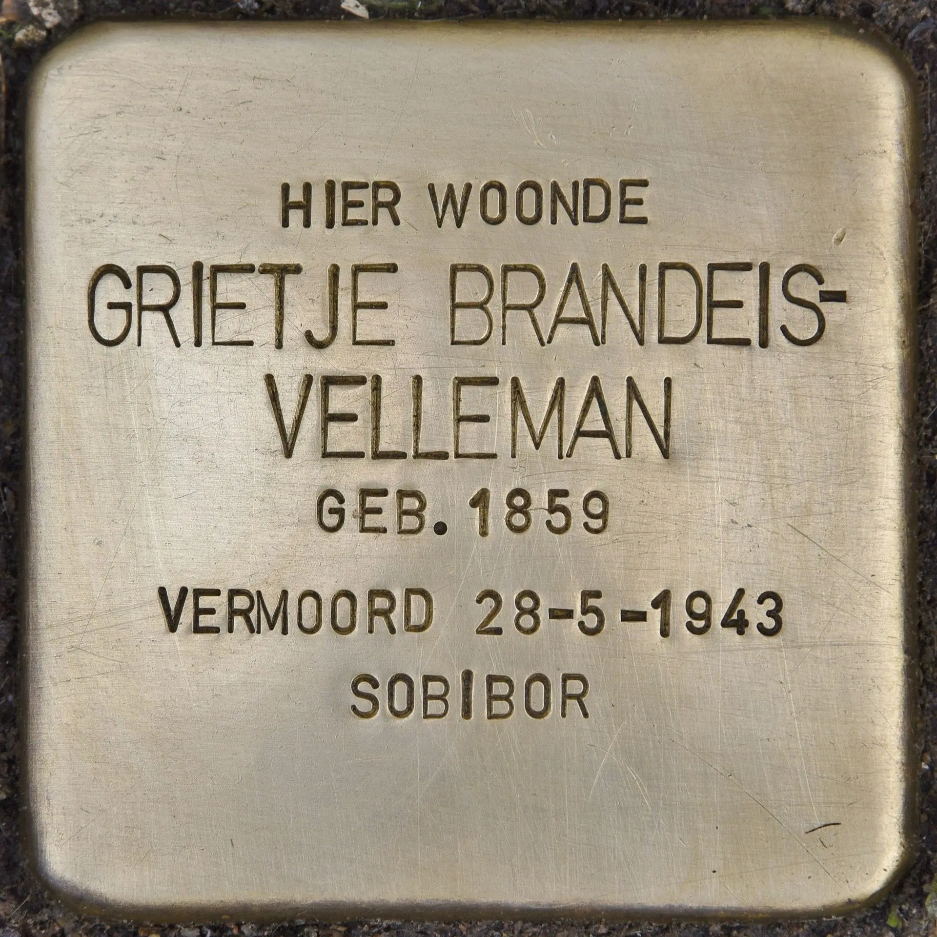 Struikelsteen voor Grietje Brandeis-Velleman