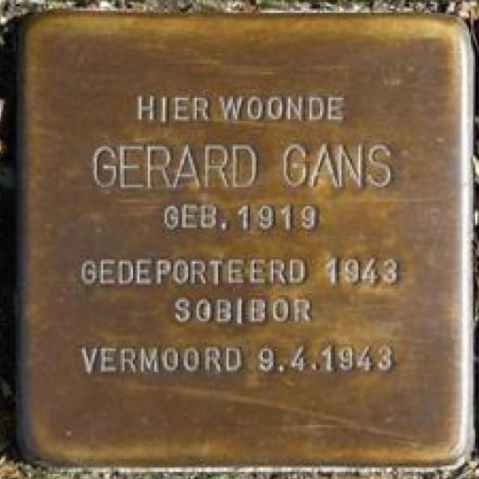 Struikelsteen voor Gerard Gans