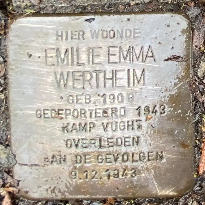 Struikelsteen voor Emilie Emma Wertheim