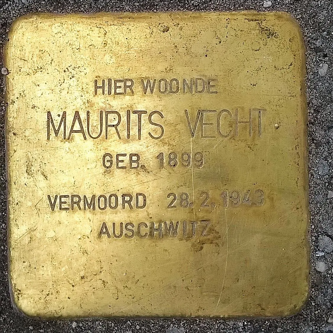 Struikelsteen voor Maurits Vecht