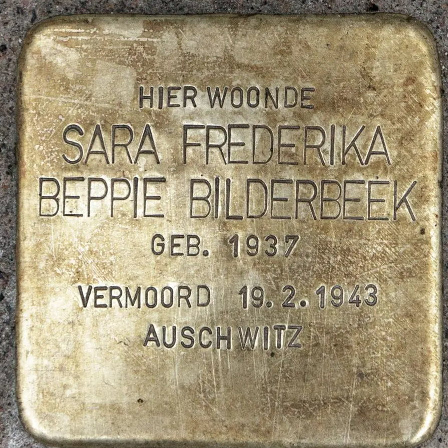 Struikelsteen voor Sara Frederika Beppie Bilderbeek