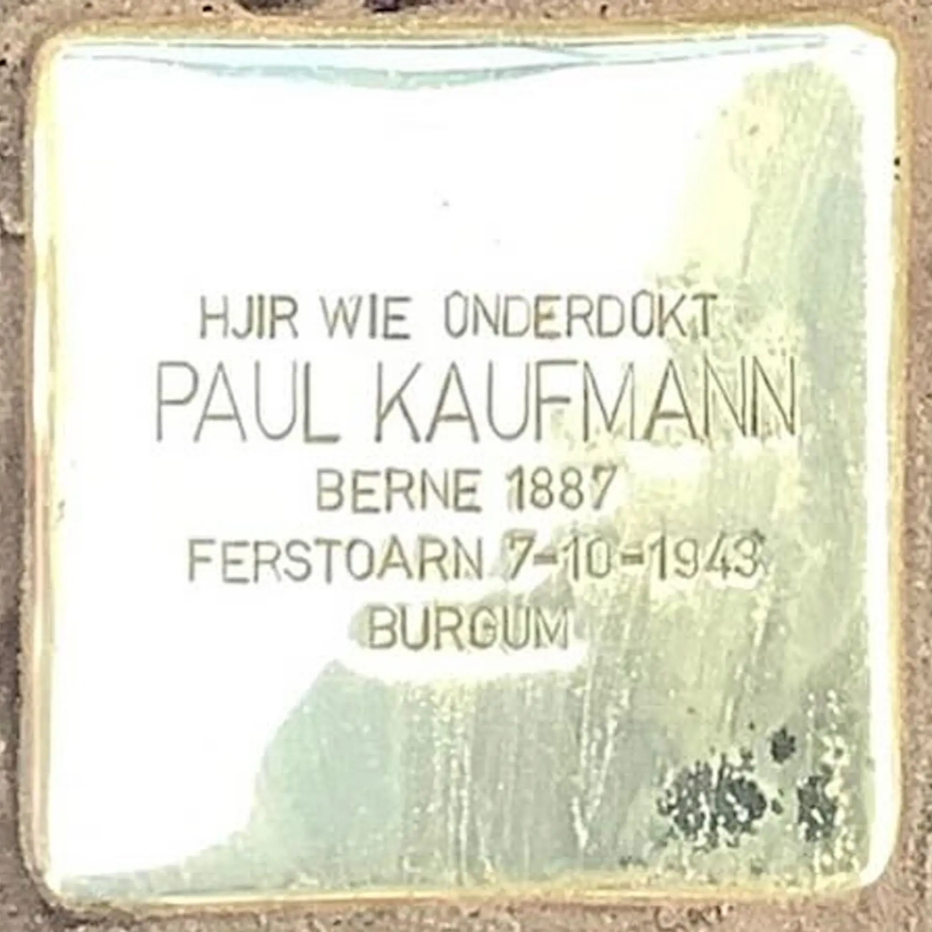 Struikelsteen voor Paul Kaufmann
