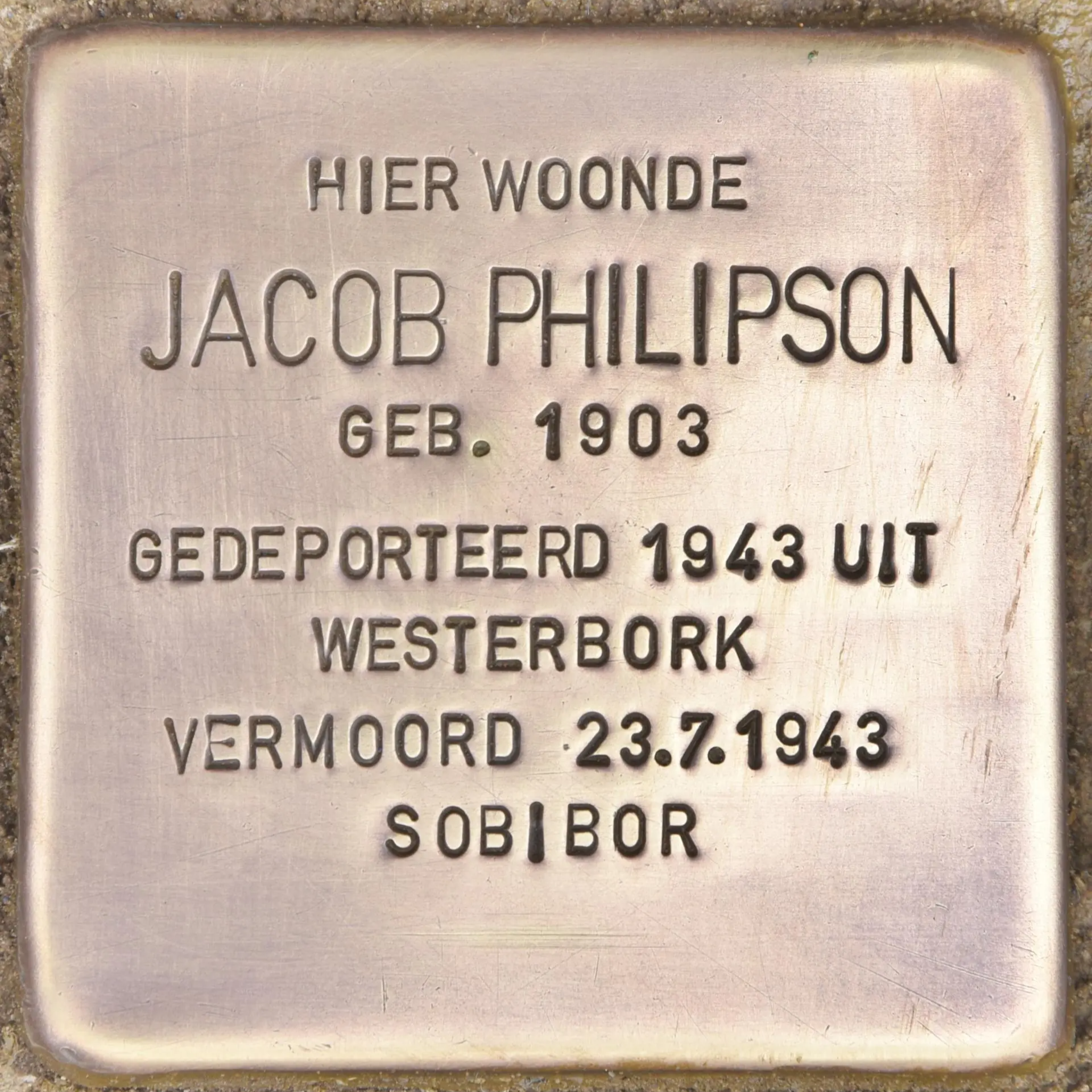 Struikelsteen voor Jacob Philipson