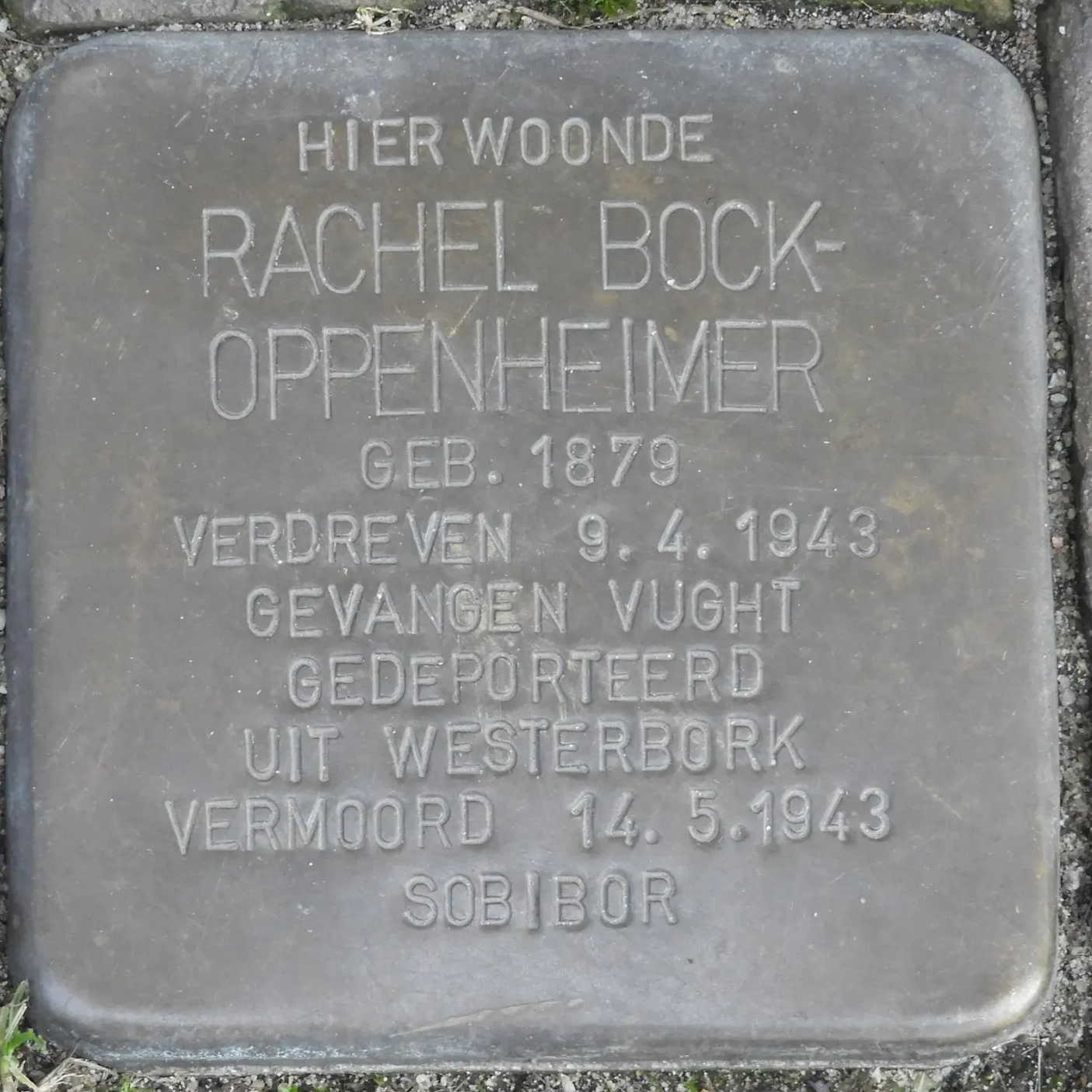 Struikelsteen voor Rachel (Reina) Bock-Oppenheimer