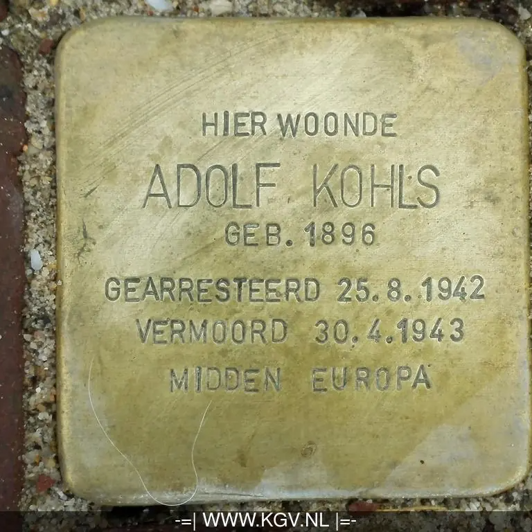 Struikelsteen voor Adolf Kohls