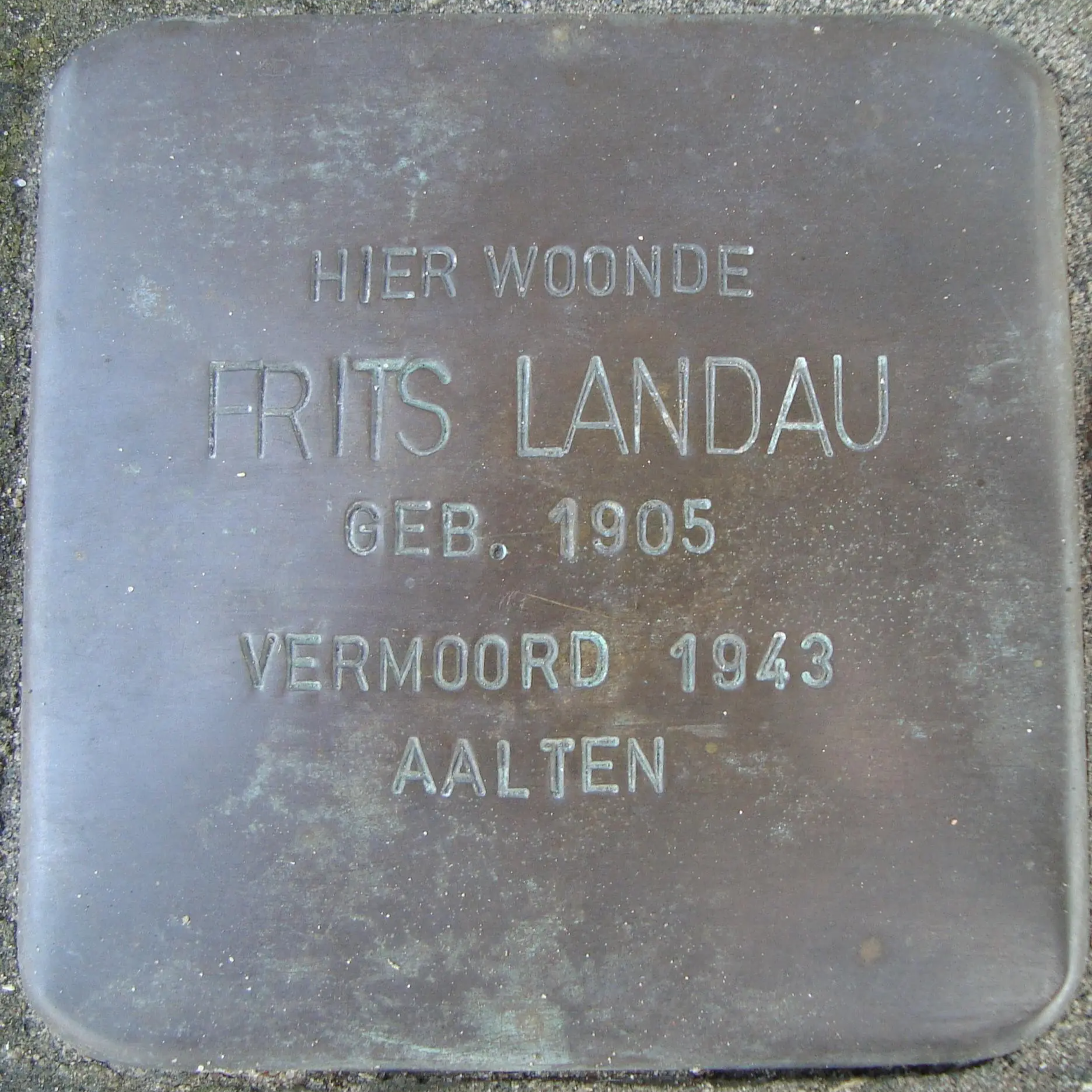 Struikelsteen voor Frits Landau