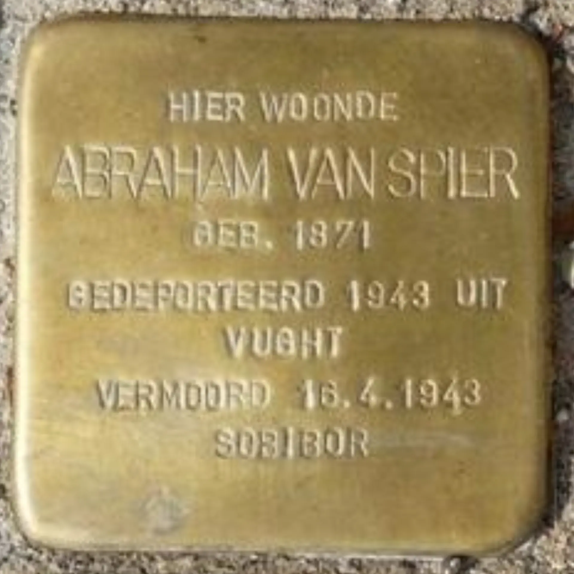 Struikelsteen voor Abraham van Spier