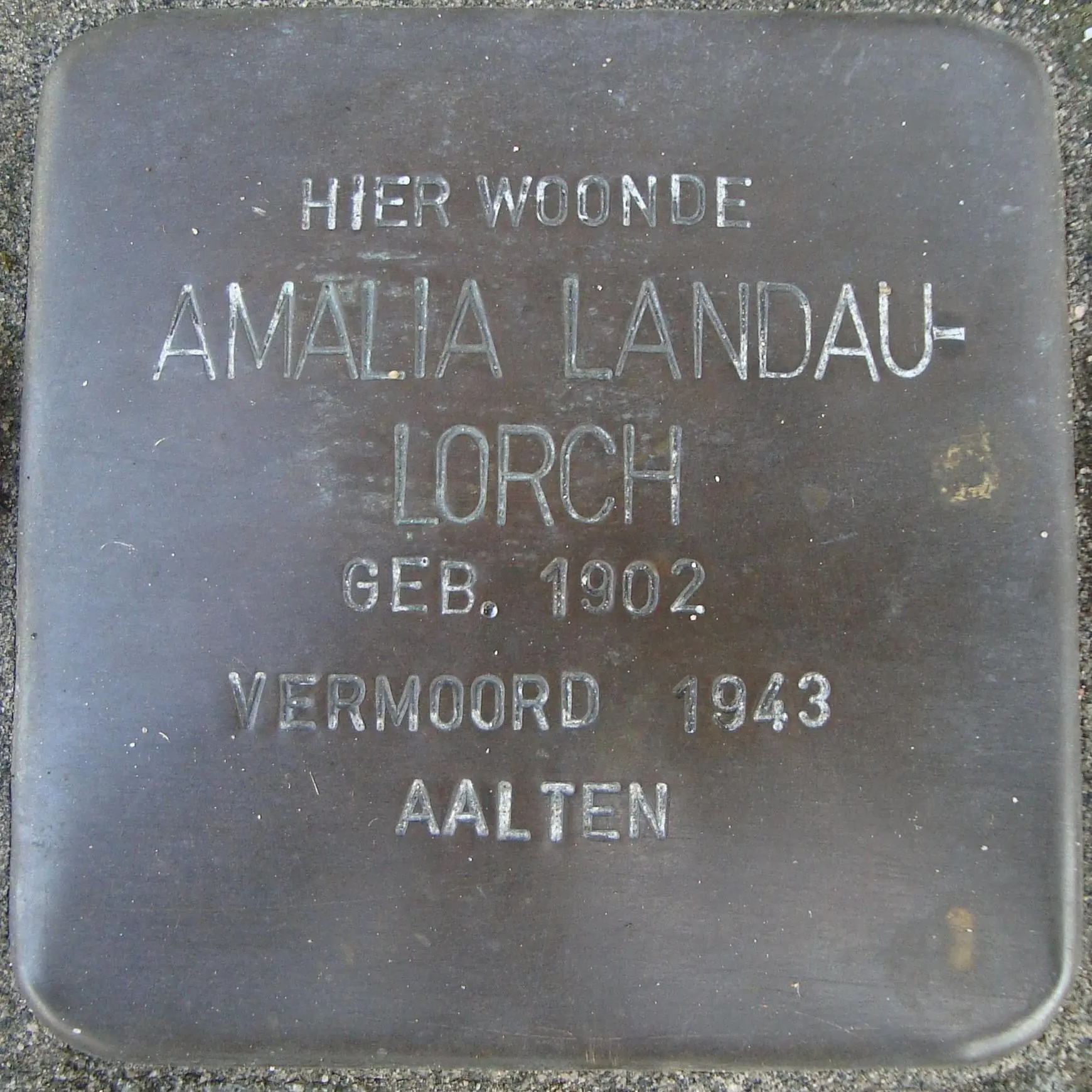 Struikelsteen voor Amalia Landau-Lorch