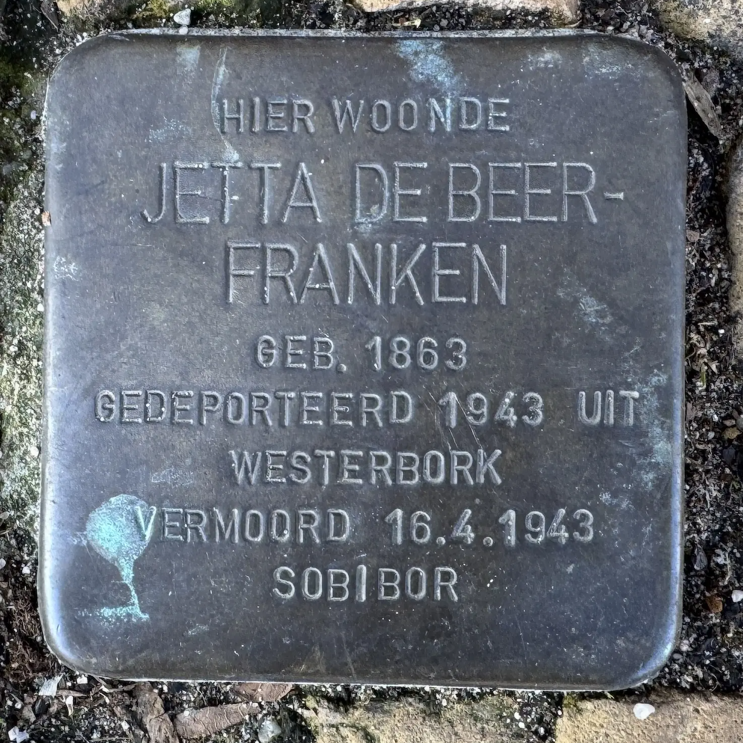 Struikelsteen voor Jetta de Beer-Frank