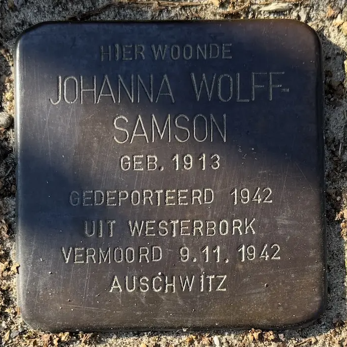 Struikelsteen voor Johanna Wolff-Samson