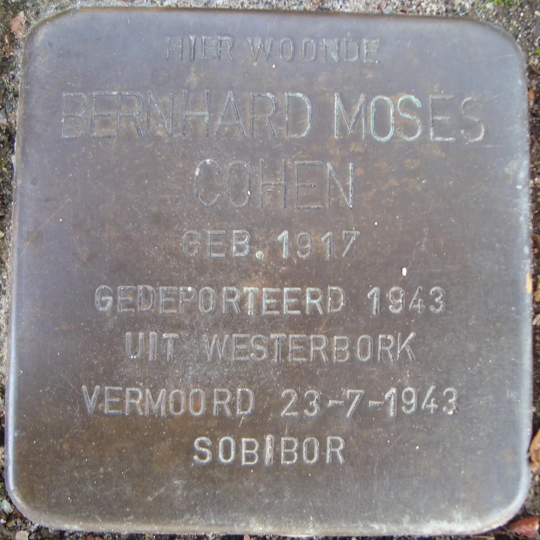 Struikelsteen voor Bernhard Cohen