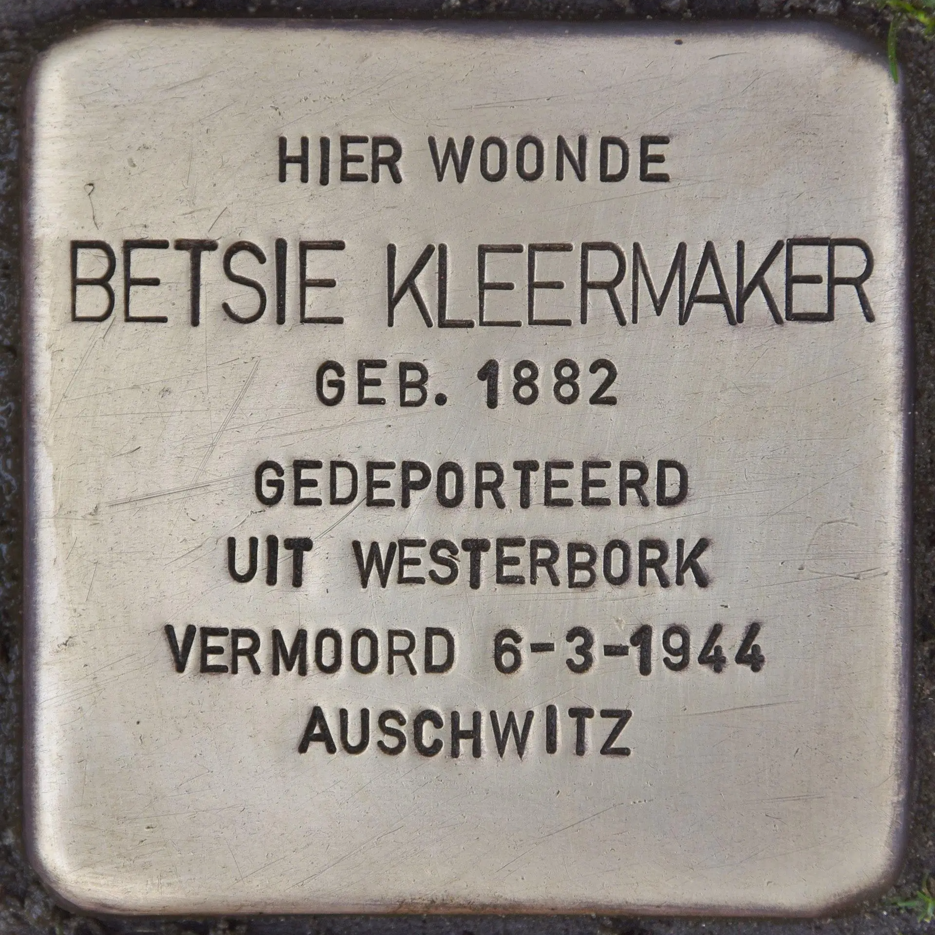 Struikelsteen voor Betsie Cohen-Kleermaker
