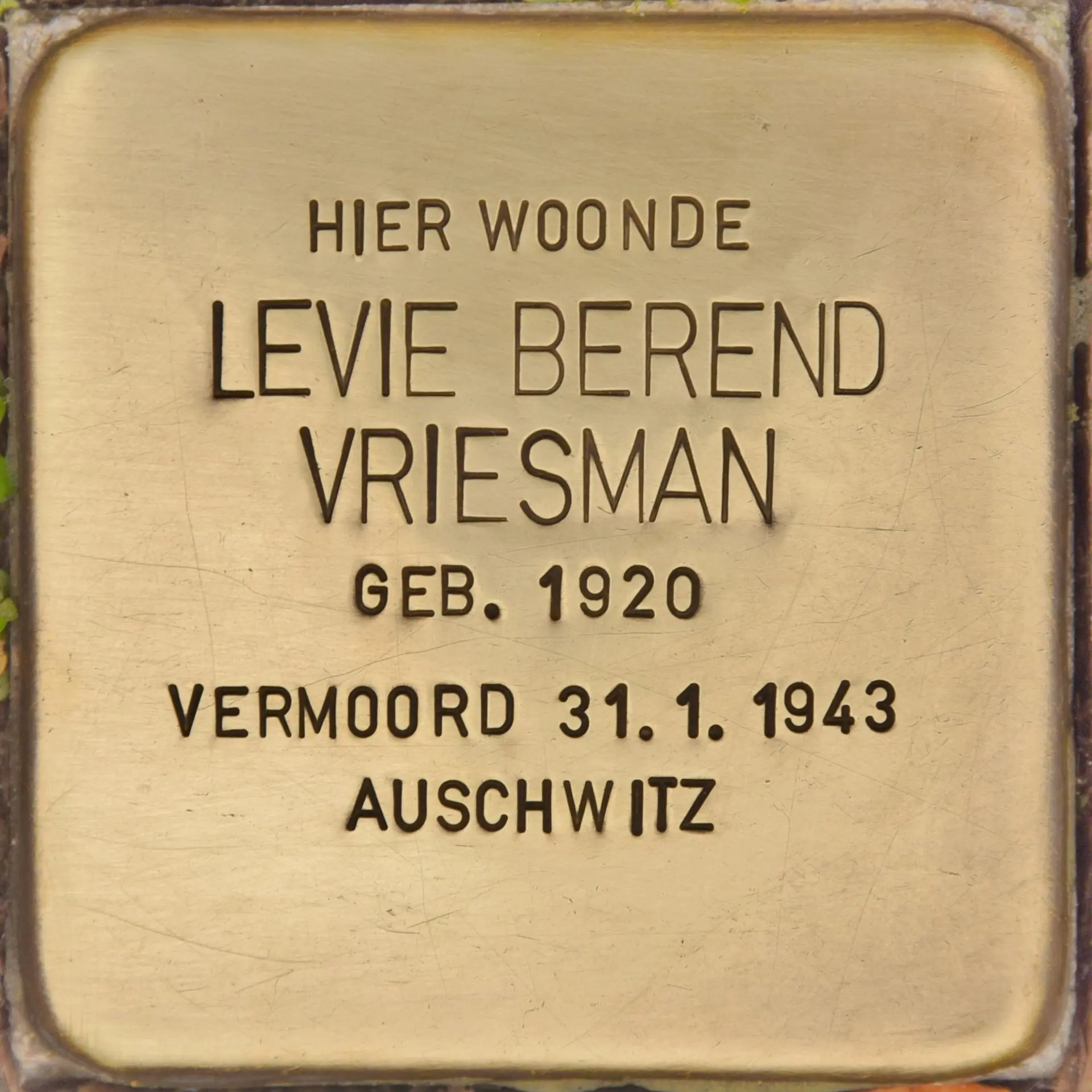 Struikelsteen voor Levie Berend Vriesman