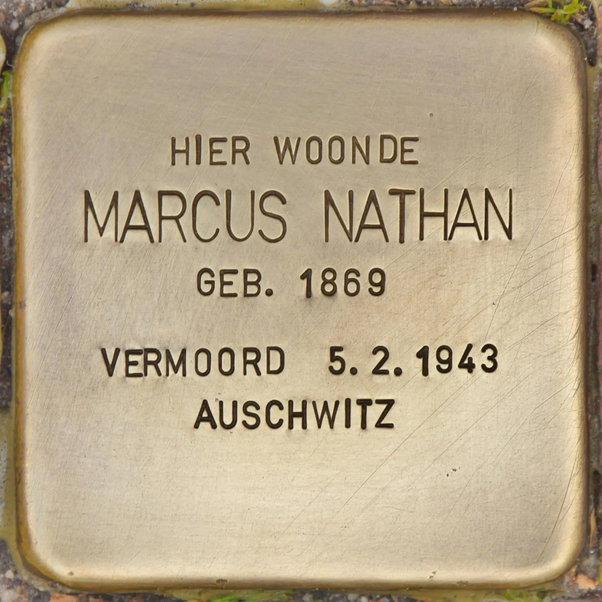 Struikelsteen voor Marcus Nathan