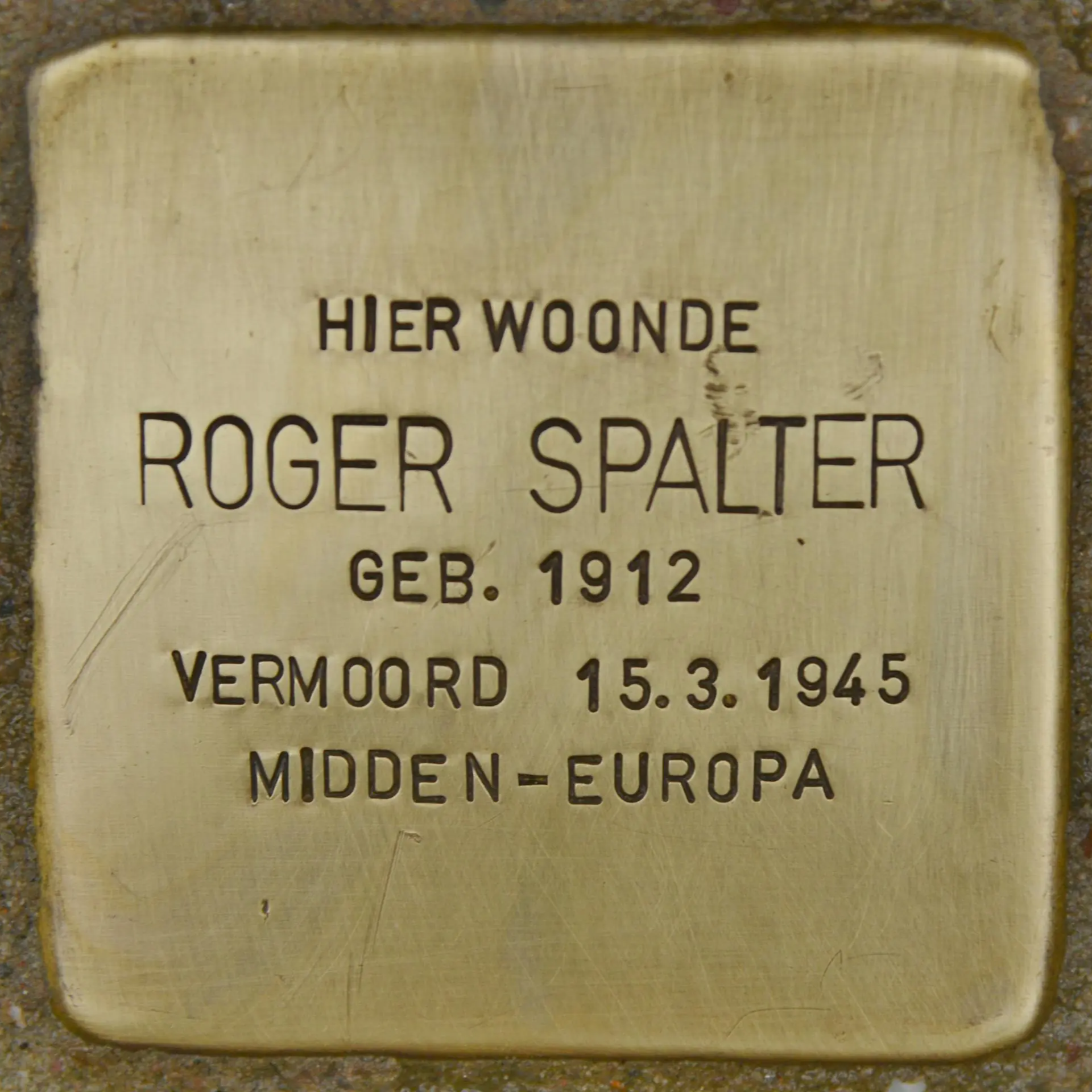 Struikelsteen voor Roger Spalter
