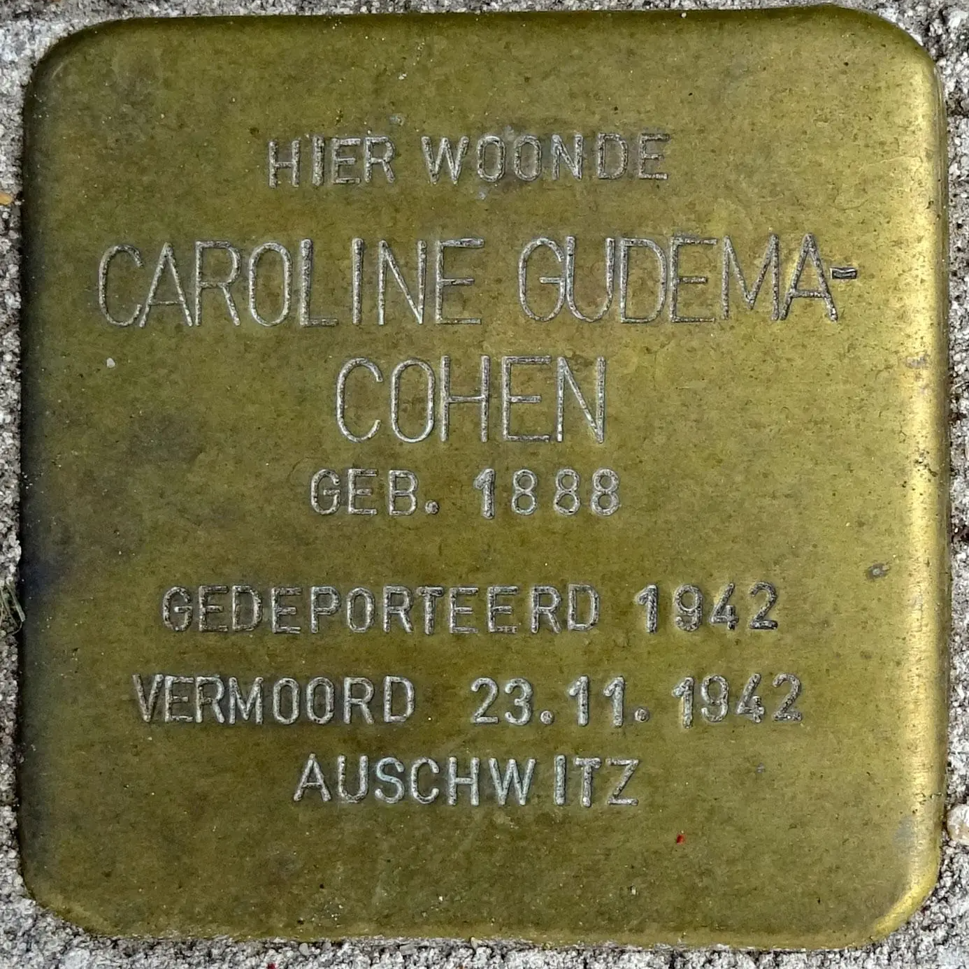 Struikelsteen voor Caroline Gudema-Cohen