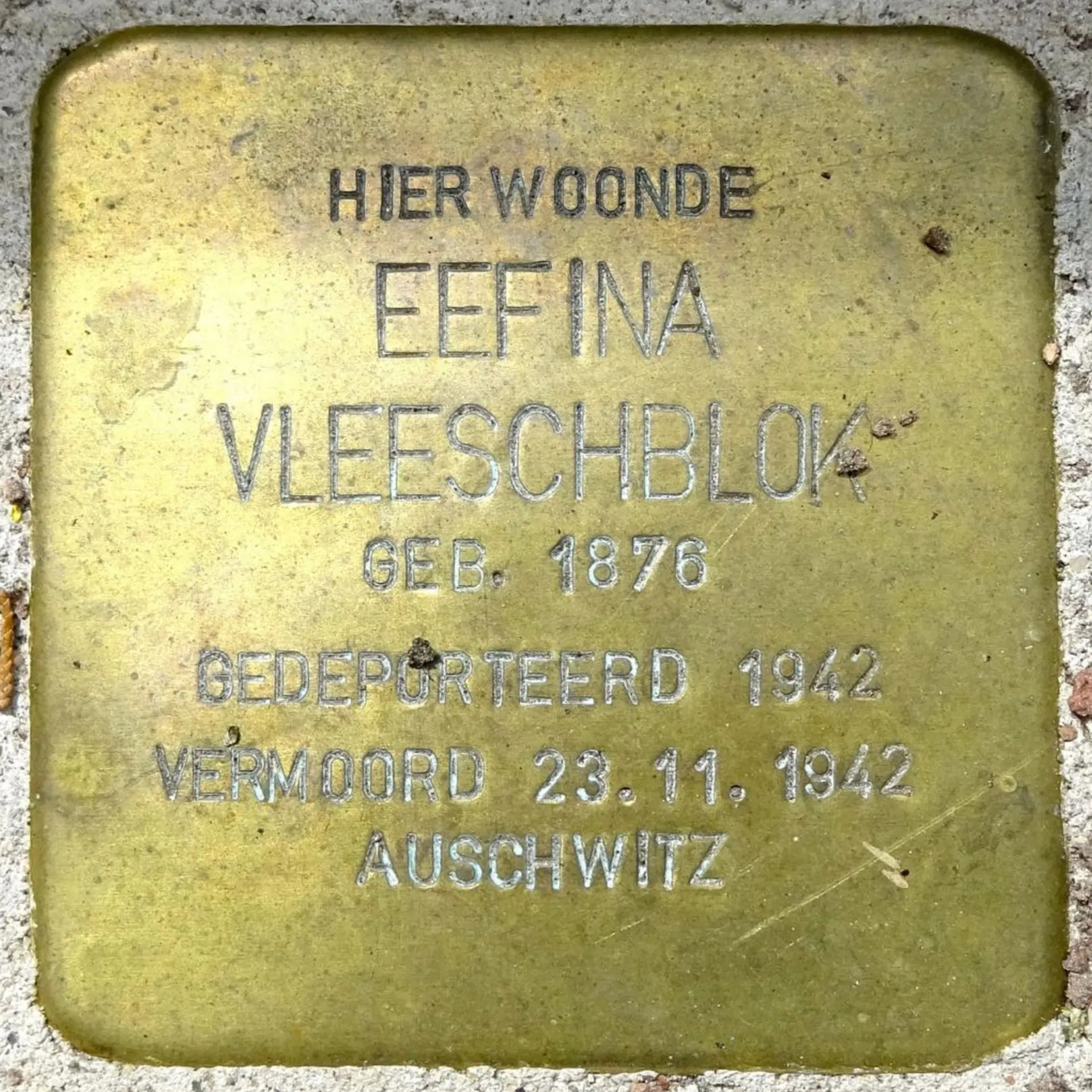 Struikelsteen voor Eefina Vleeschblok