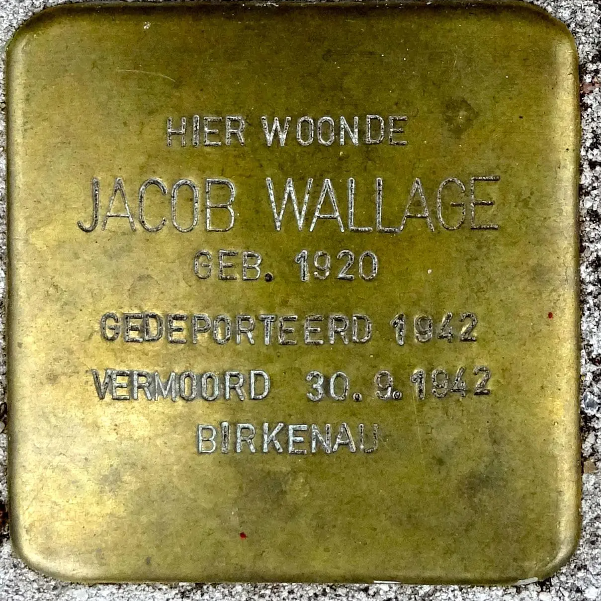 Struikelsteen voor Jacob Wallage