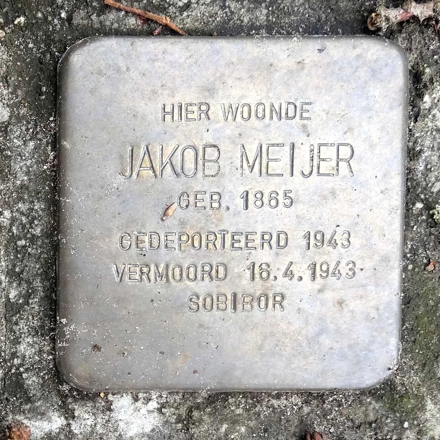 Struikelsteen voor Jacob Meijer