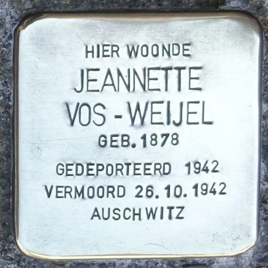 Struikelsteen voor Jeannette Vos-Weijel