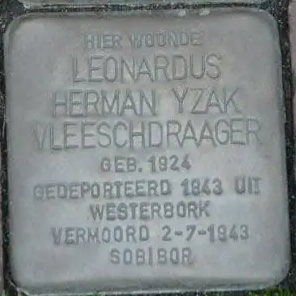 Struikelsteen voor Leonardus Herman Yzak Vleeschdraager