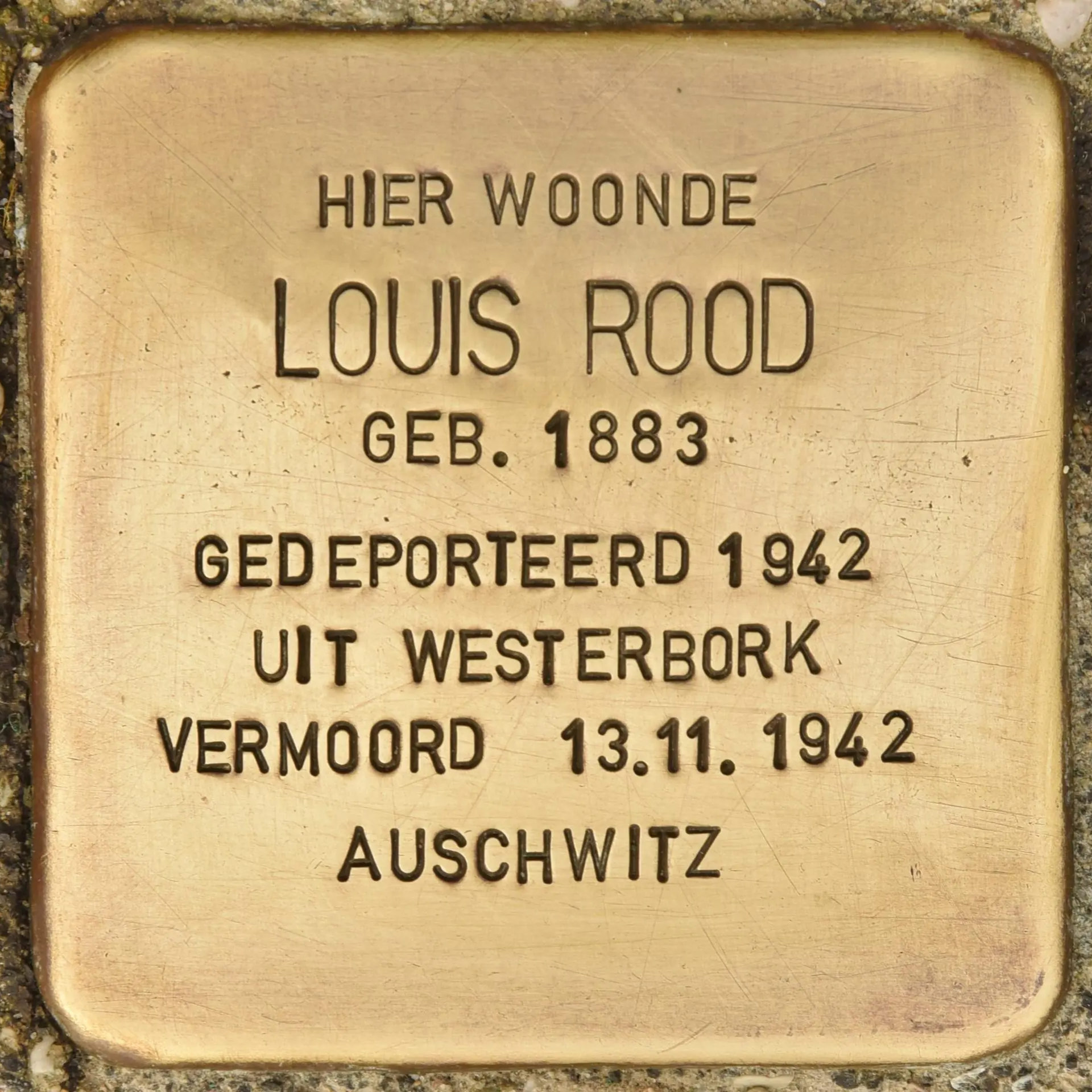 Struikelsteen voor Louis Rood