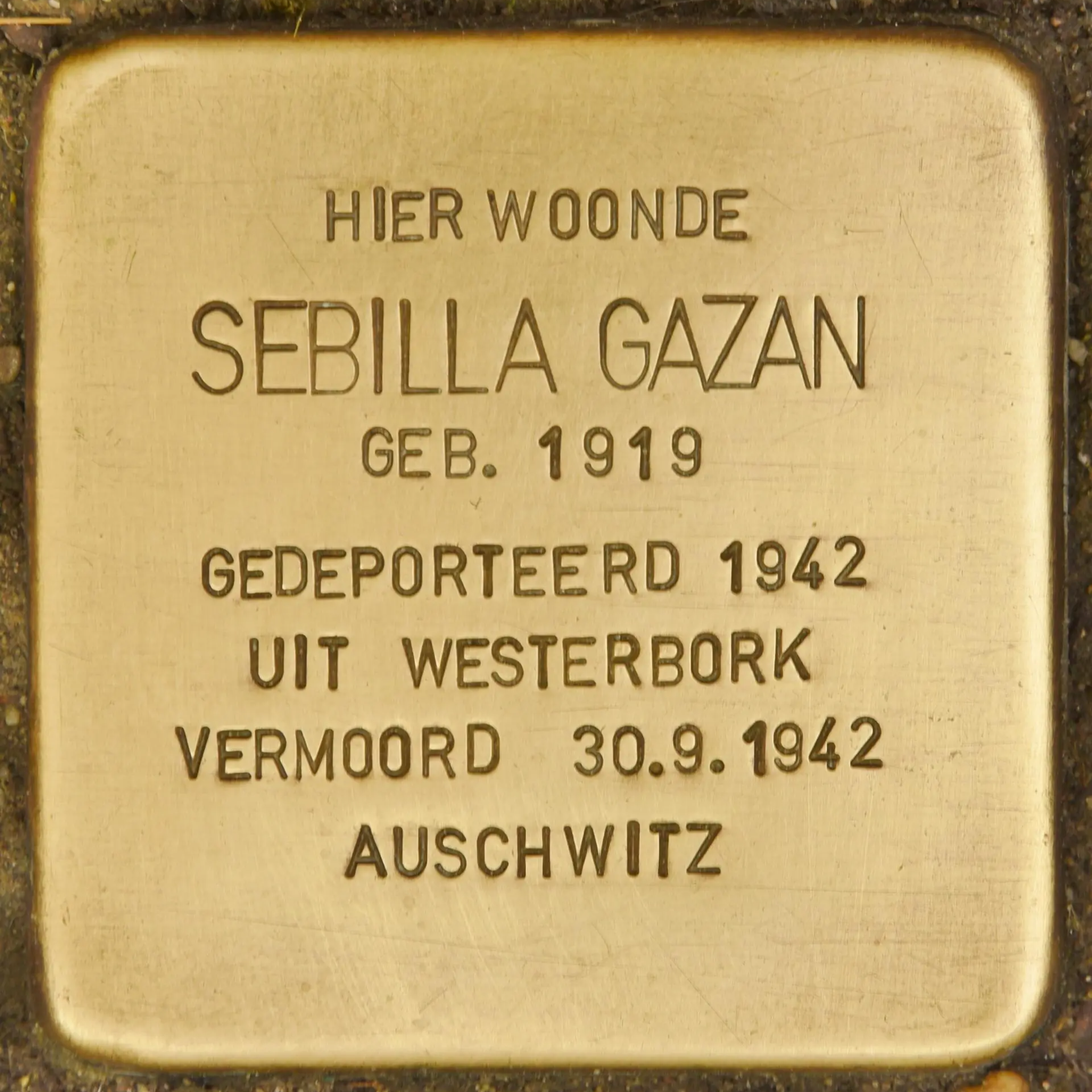 Struikelsteen voor Sebilla Gazan