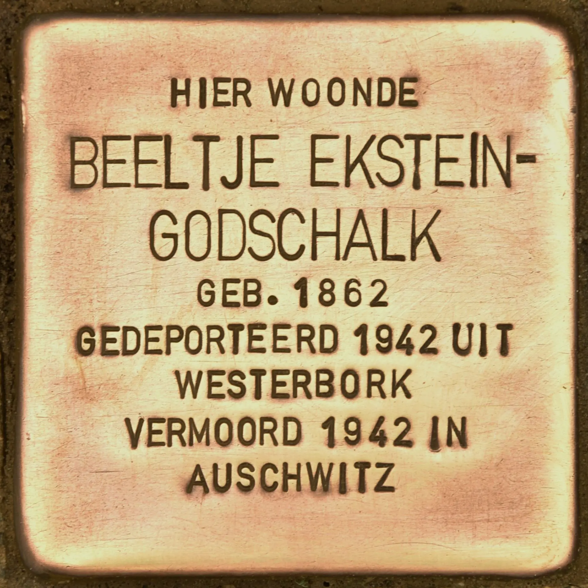 Struikelsteen voor Beeltje Ekstein-Godschalk