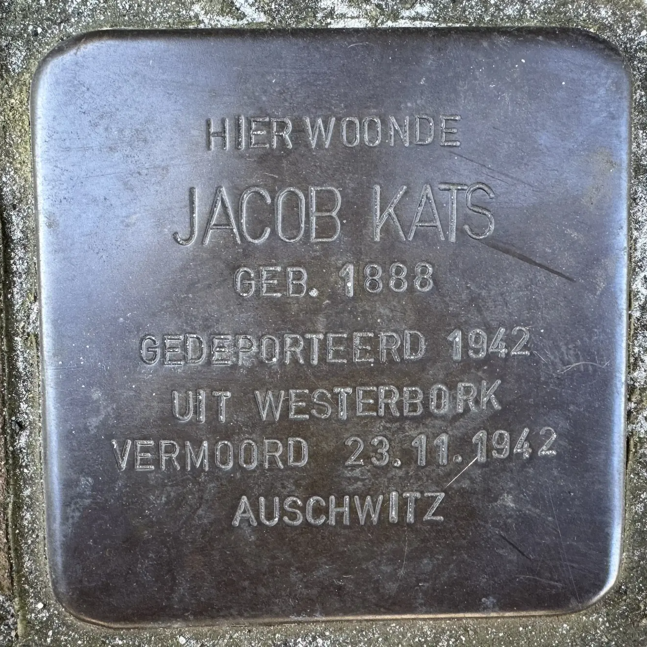 Struikelsteen voor Jacob Kats