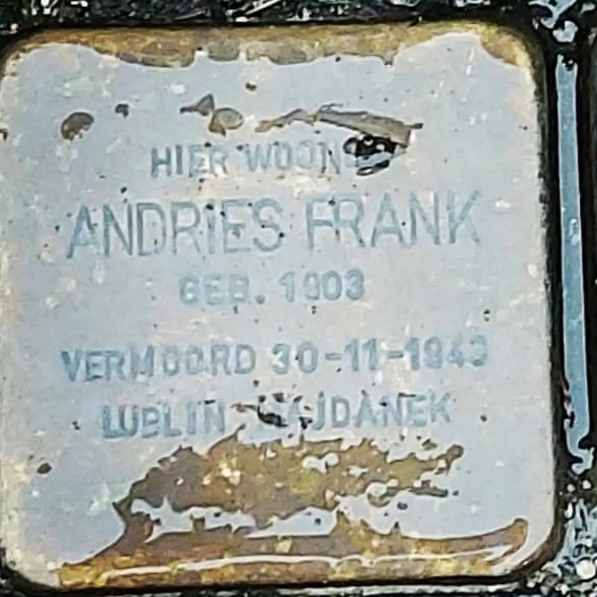 Struikelsteen voor Andries Frank