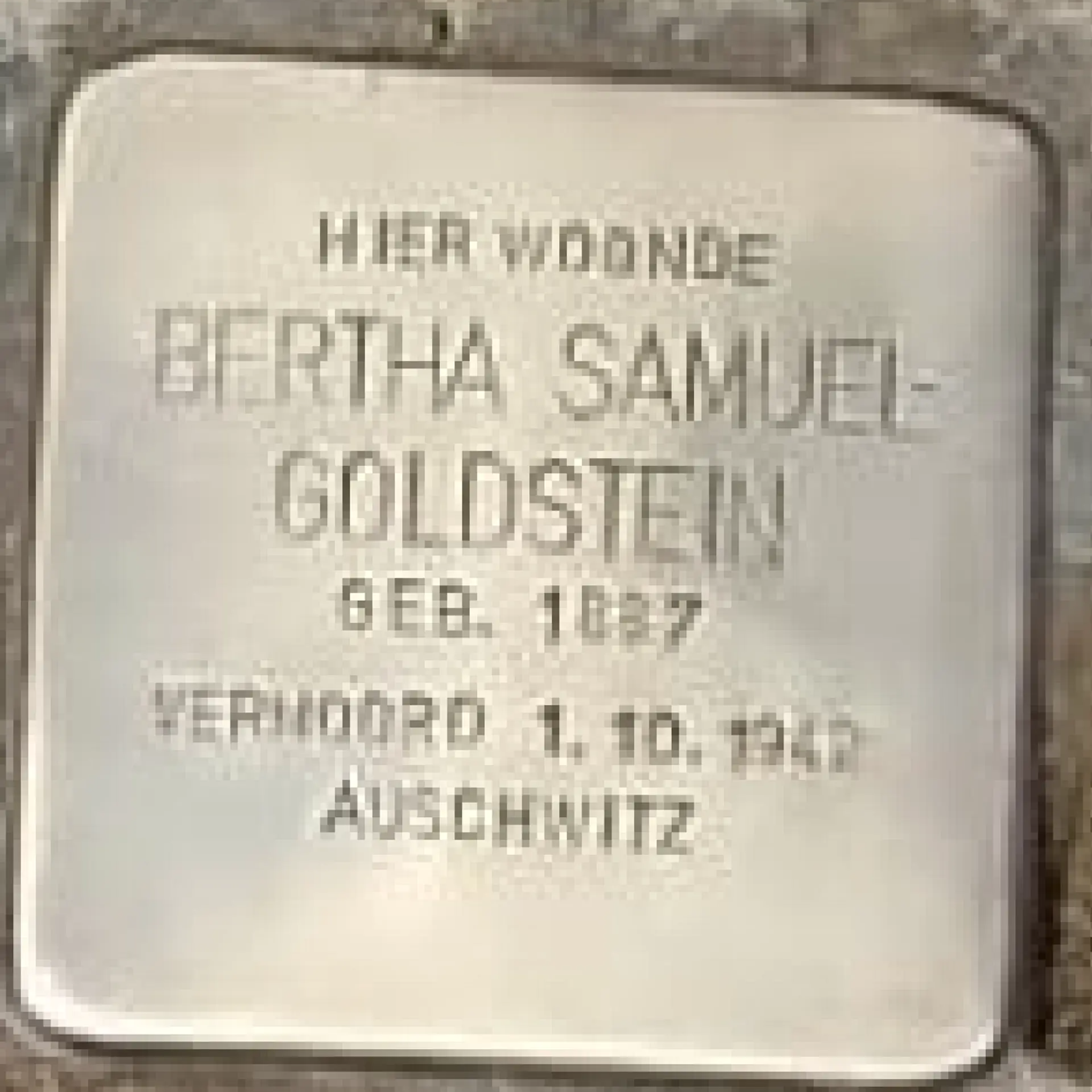 Struikelsteen voor Bertha Samuel-Golstein