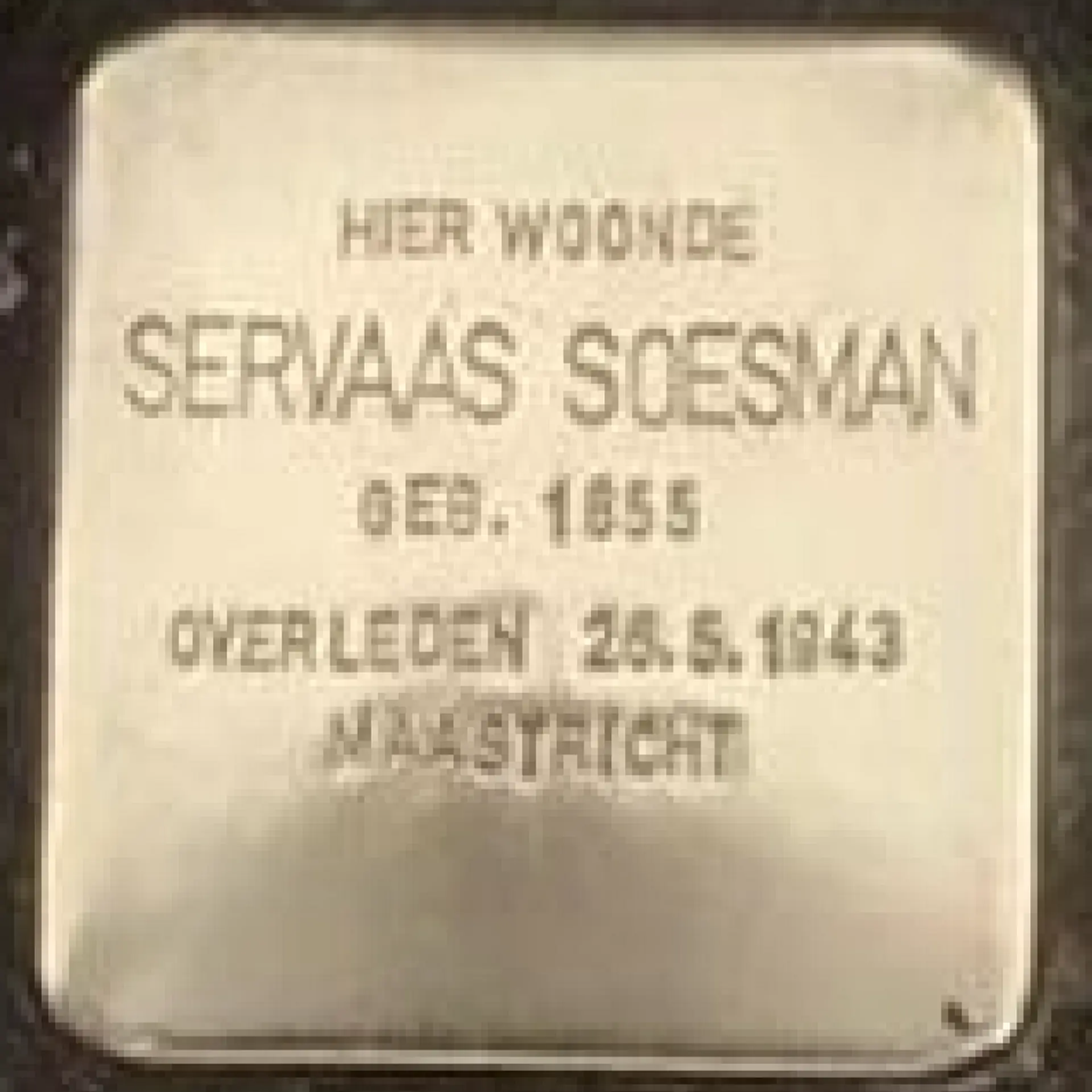 Struikelsteen voor Servaas Soesman