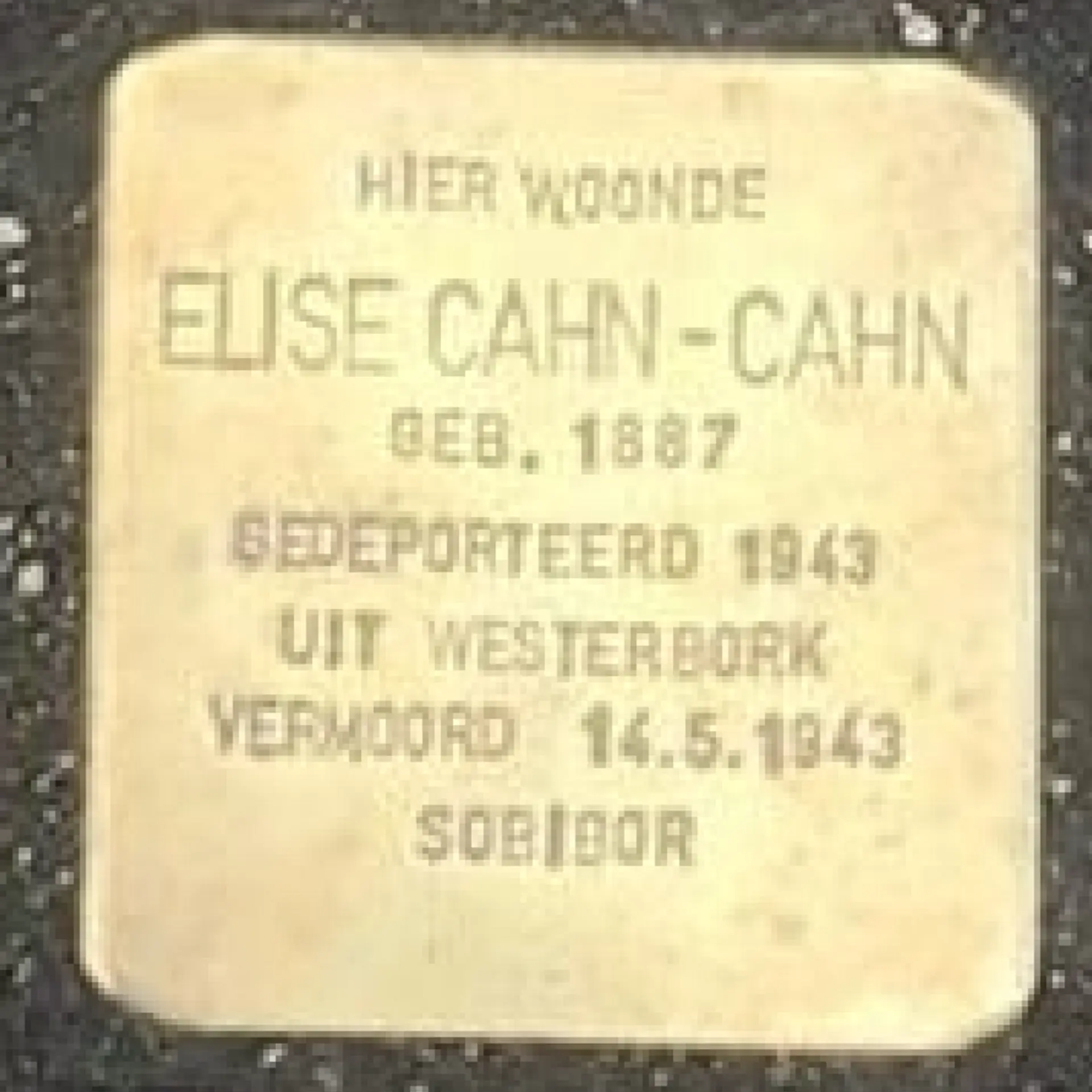 Struikelsteen voor Elise Cahn-Cahn