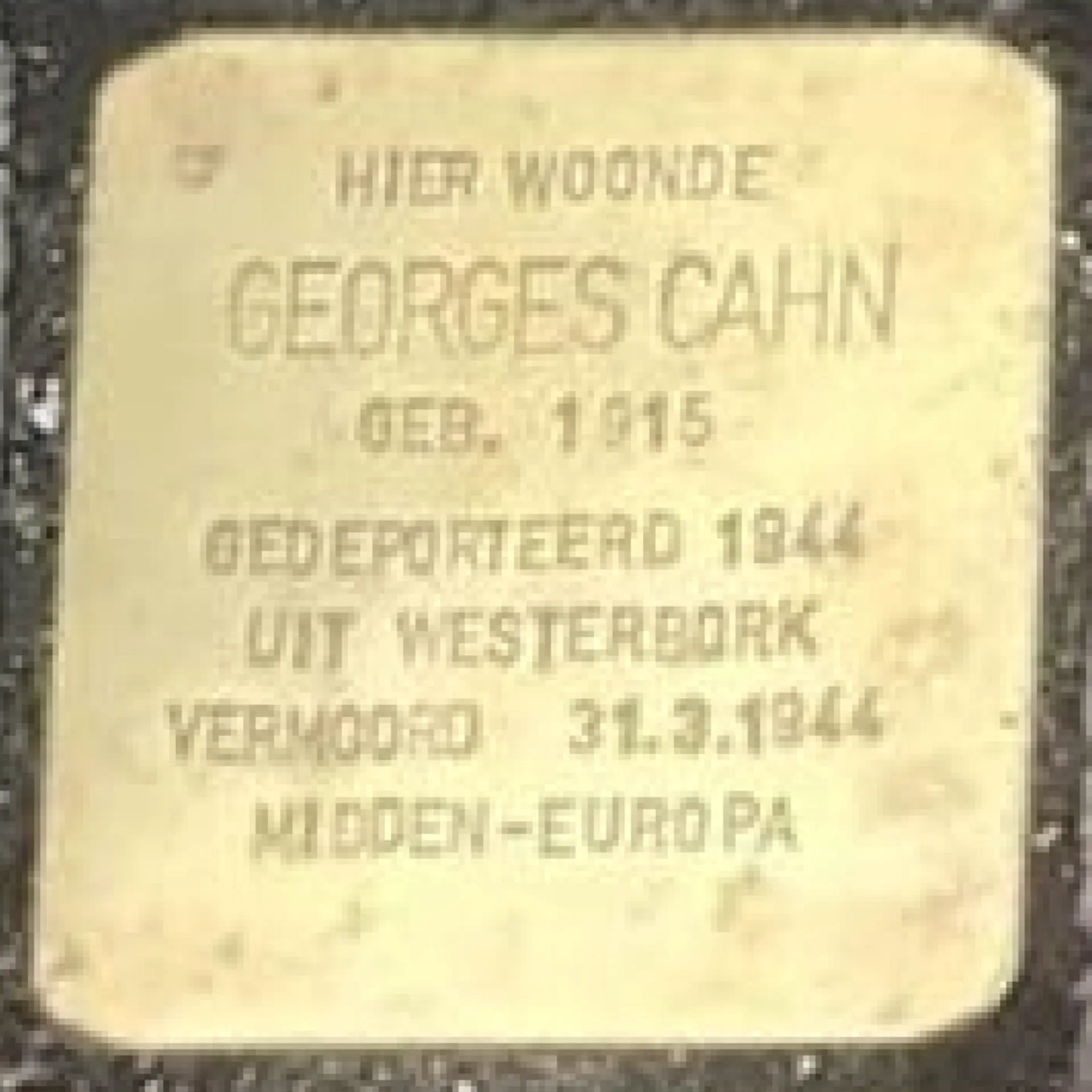Struikelsteen voor Georges Cahn