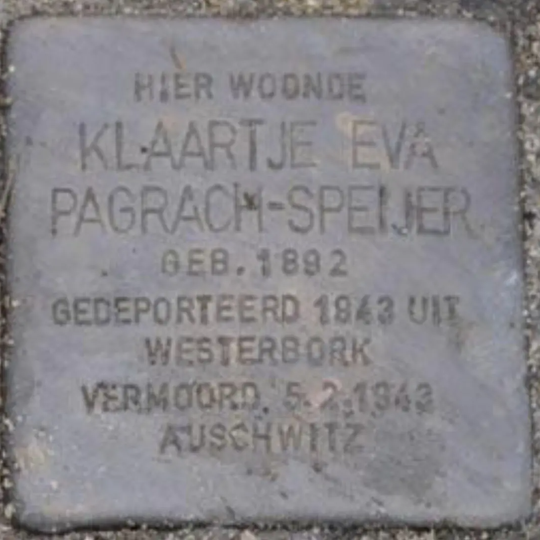 Struikelsteen voor Klaartje Eva Pagrach-Speijer