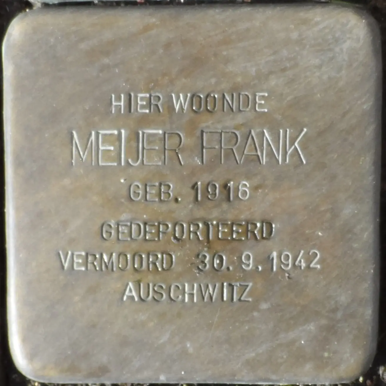 Struikelsteen voor Meijer Frank