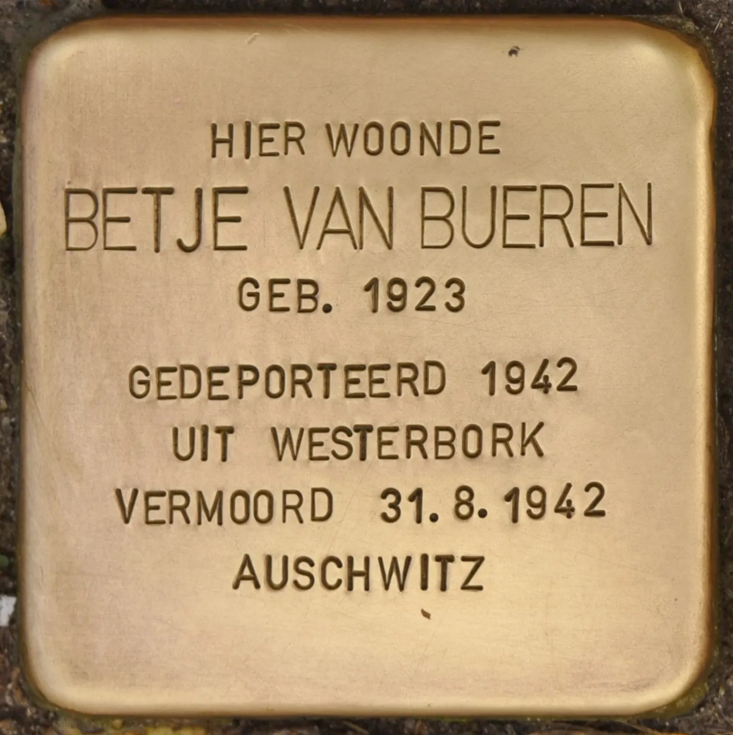 Struikelsteen voor Betje van Bueren
