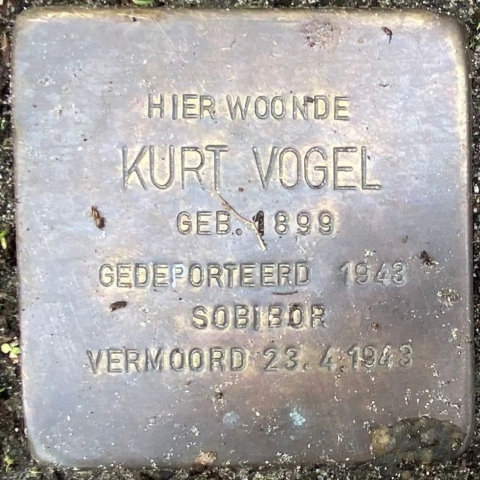 Struikelsteen voor Kurt Vogel