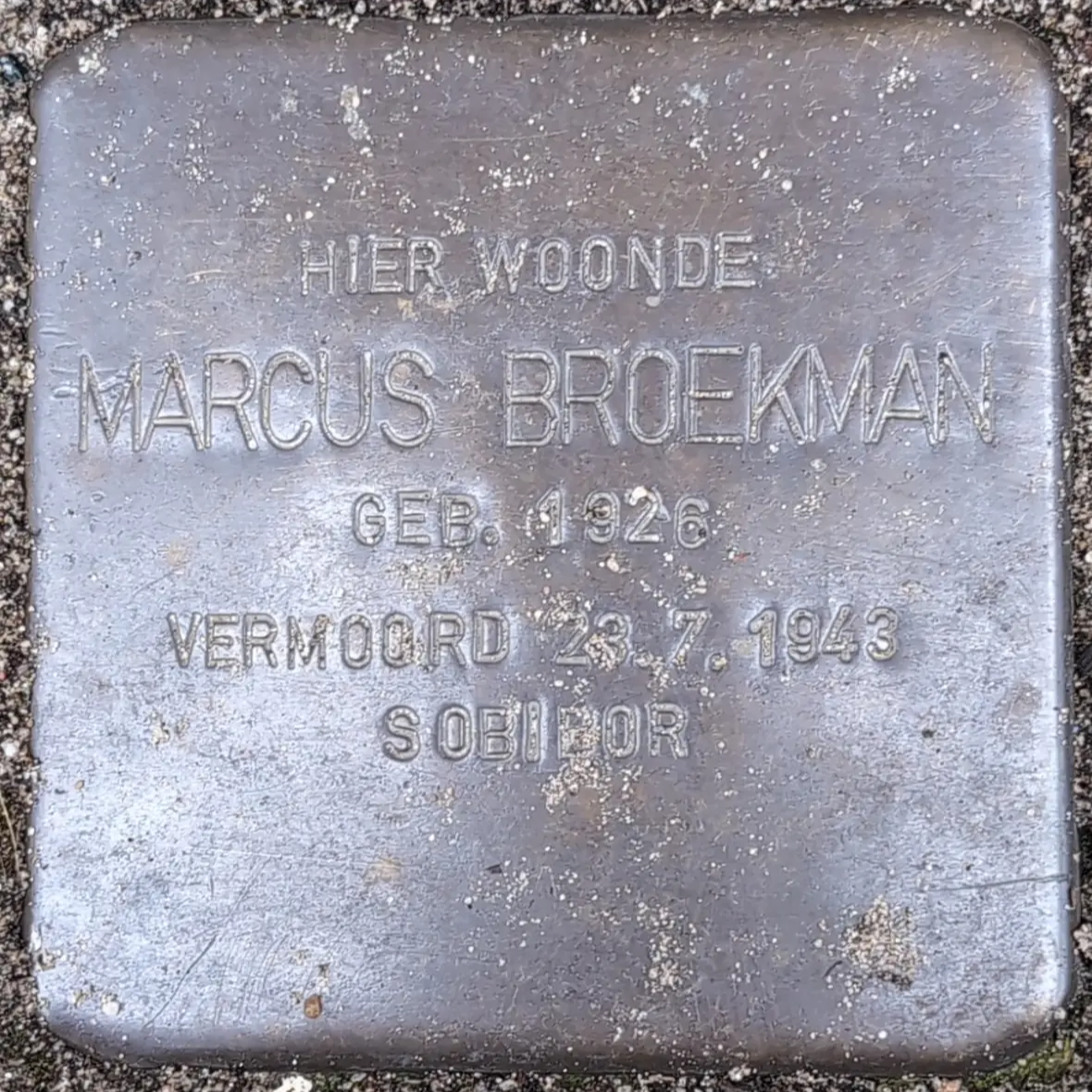 Struikelsteen voor Marcus Broekman