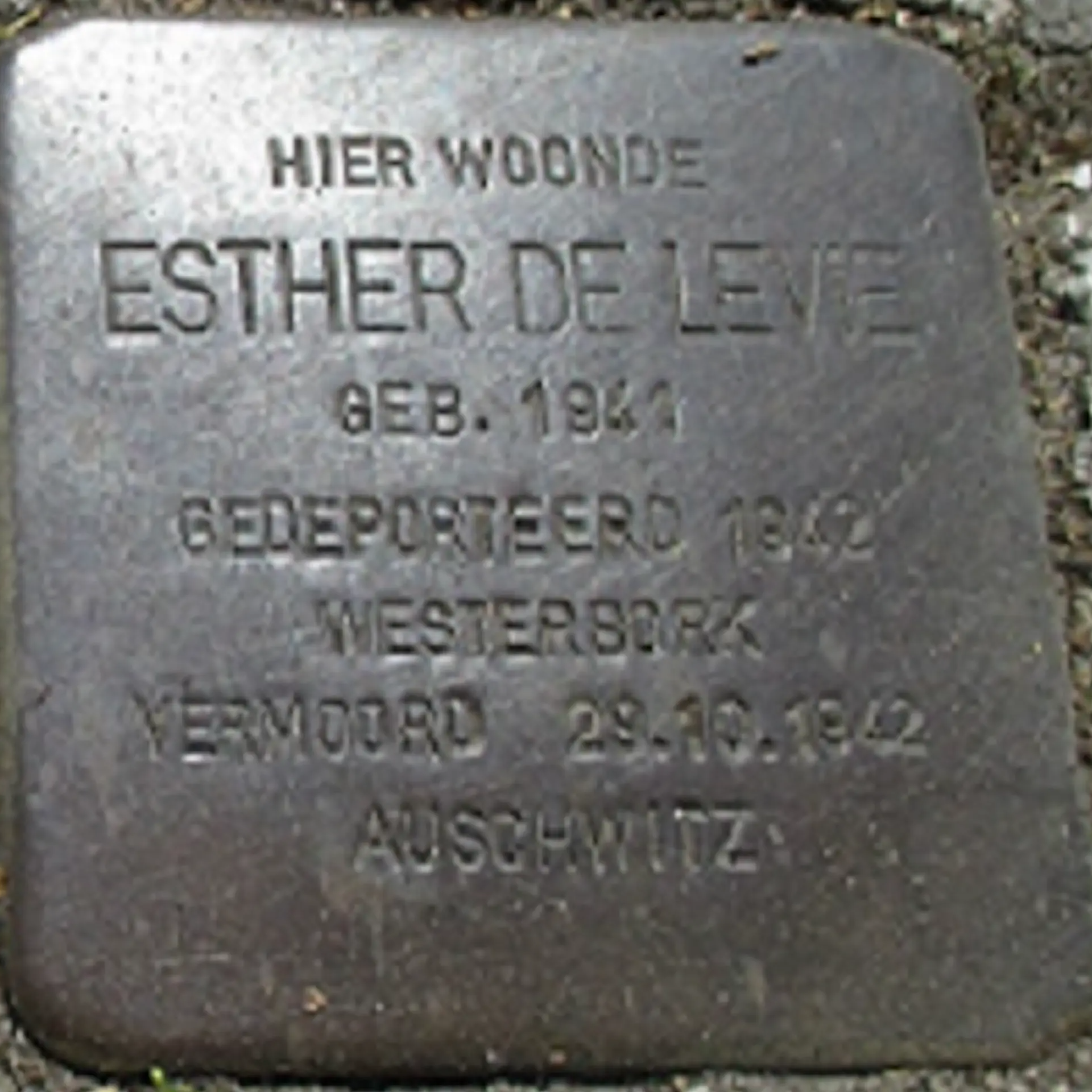 Struikelsteen voor Esther de Levie