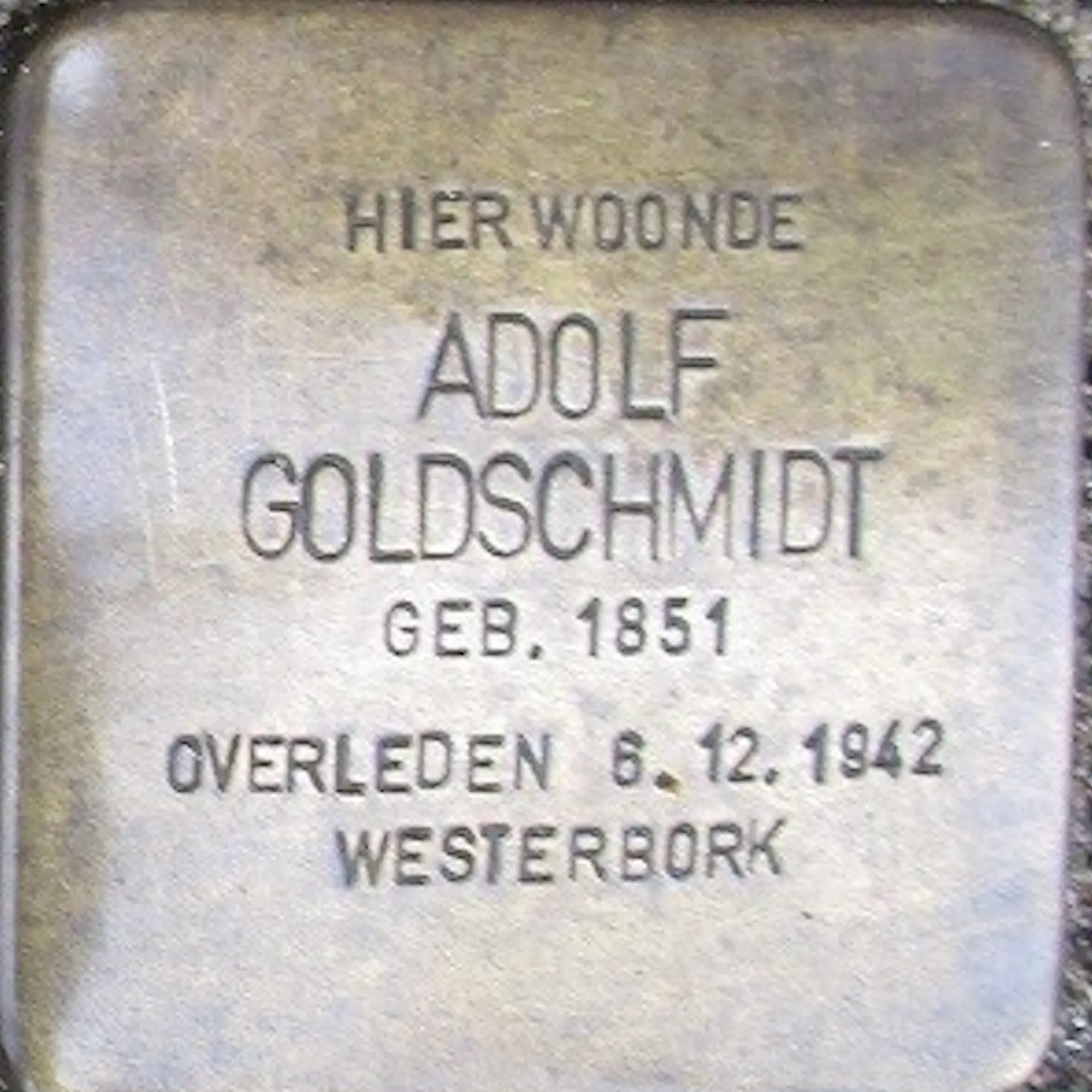 Struikelsteen voor Adolf Goldschmidt
