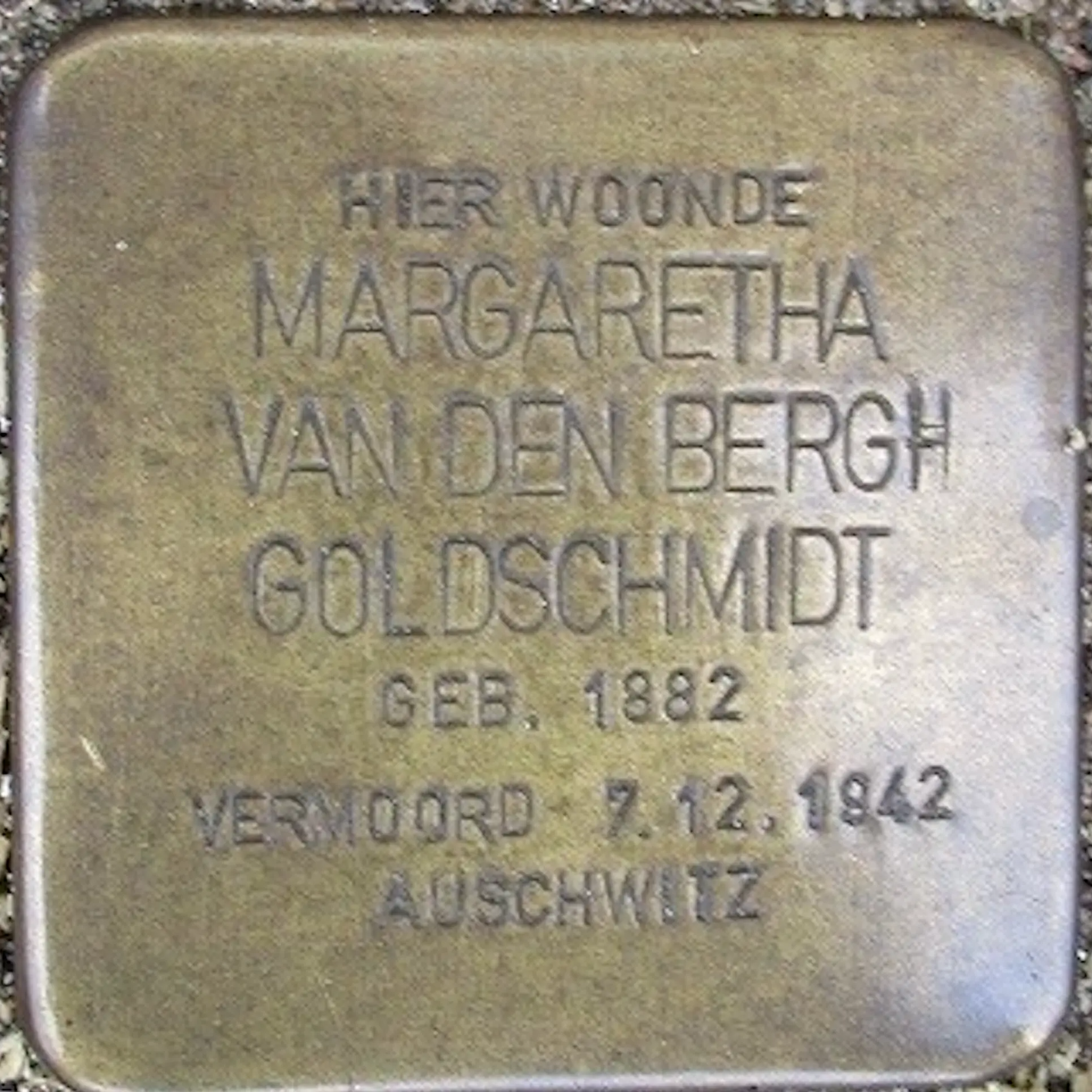 Struikelsteen voor Margaretha van den Bergh-Goldschmidt