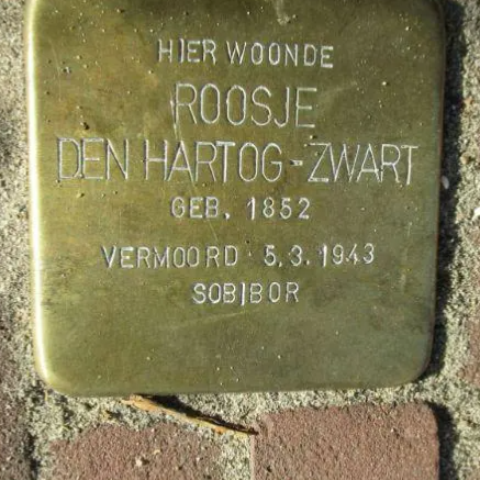 Struikelsteen voor Roosje den Hartog-Zwart