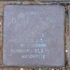 Struikelsteen voor Dina Hendrina Gazan