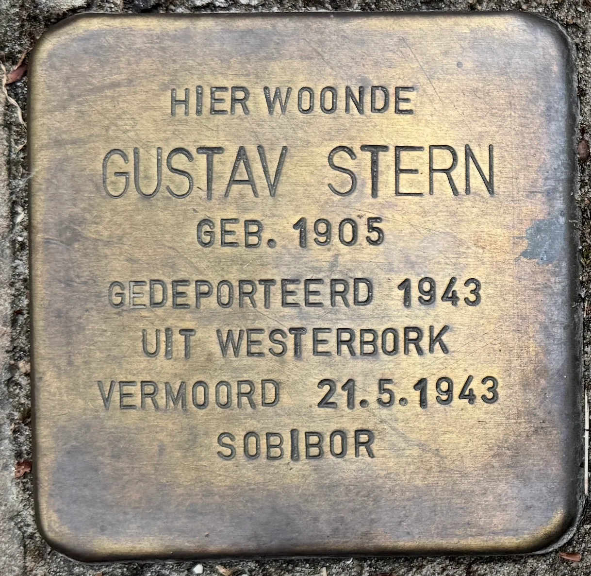 Struikelsteen voor Gustav Stern