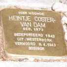 Struikelsteen voor Heintje Coster-van Dam
