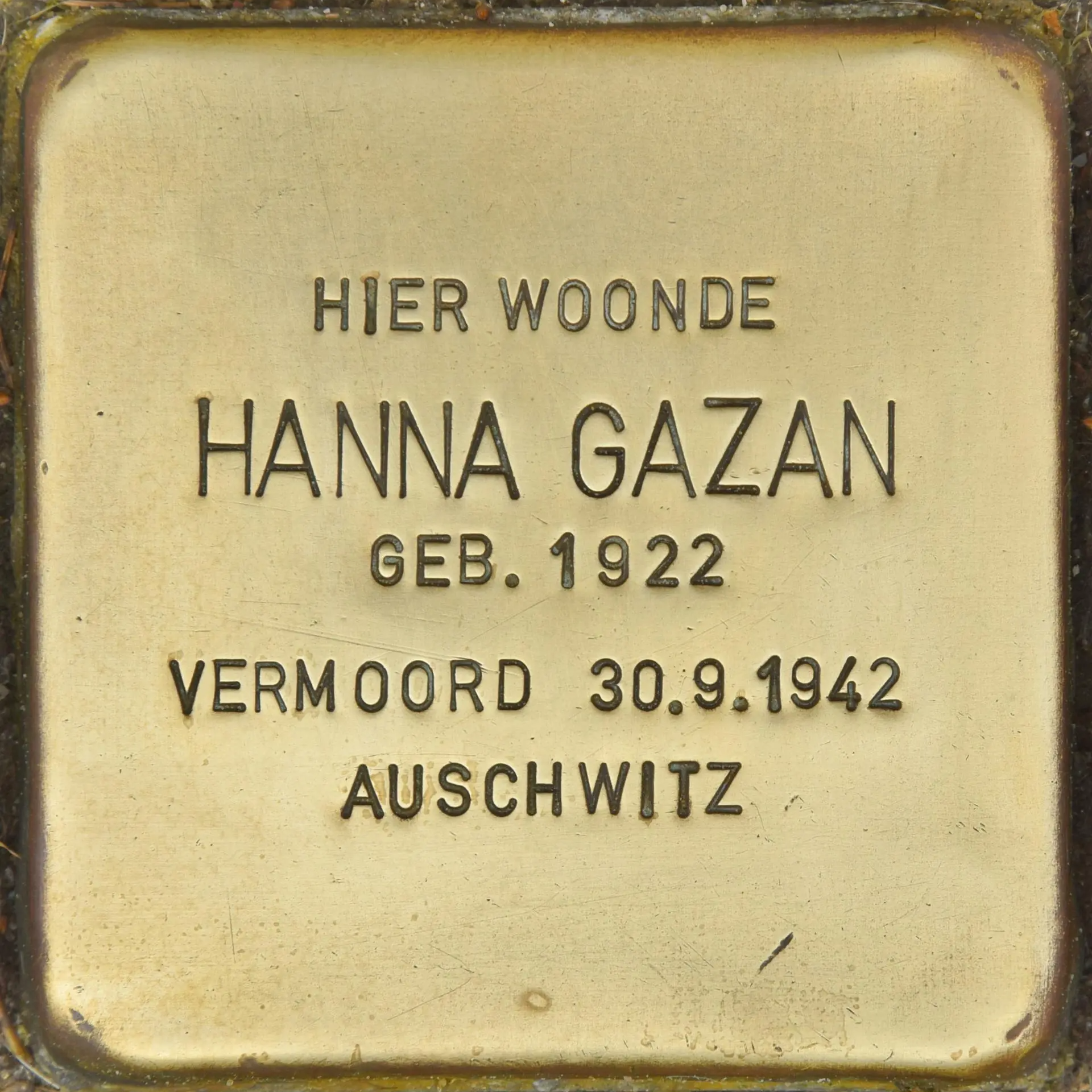 Struikelsteen voor Hanna Gazan